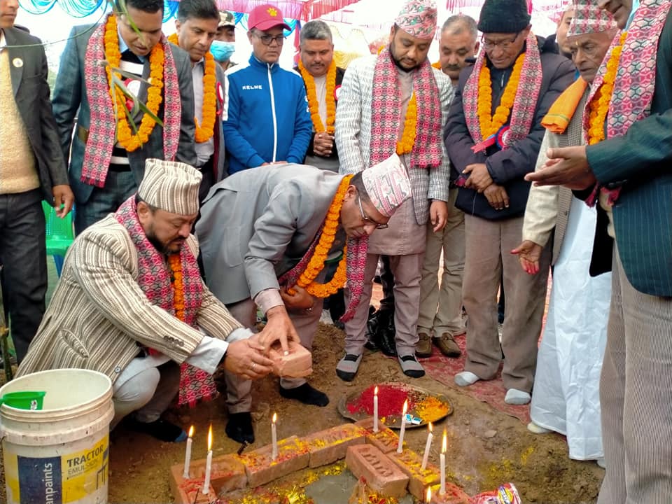 सुर्खेतमा कर्णाली प्रदेशको रंगशाला शिलान्यास